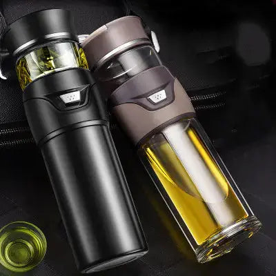 Termokopp med innebygd tesil for te på farten - rustfritt stål