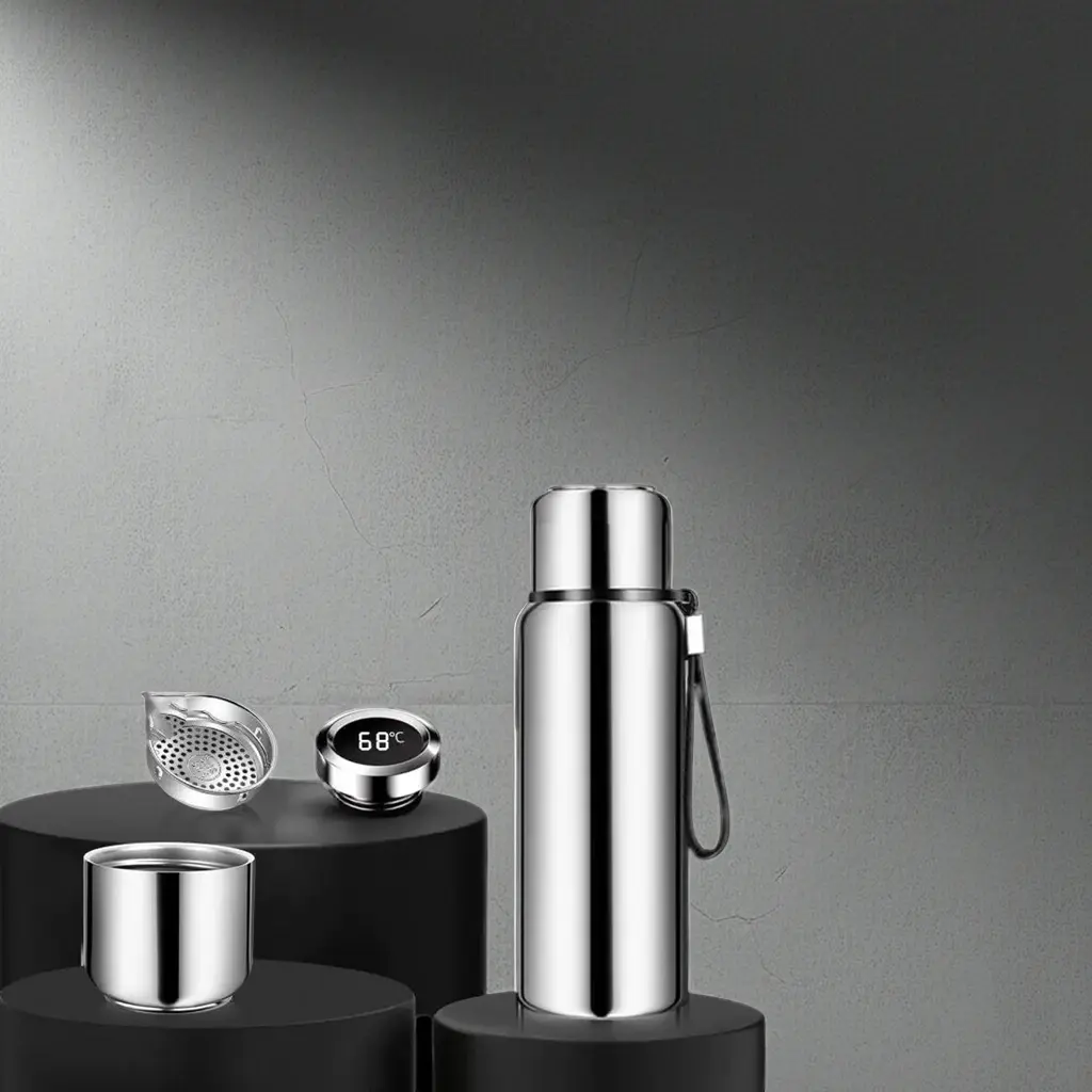 Smart termoflaske i flere størrelser med LED temperaturdisplay rustfritt stål